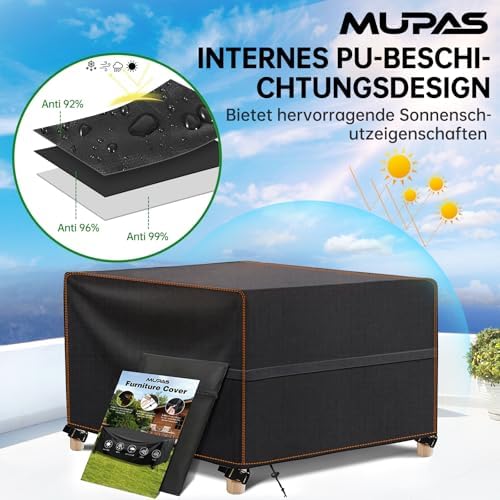 Afdekhoes voor tuinmeubelen, waterdicht, winddicht, slijtvast, 420D Oxford-weefsel, verbeterde afdekhoes voor tuinmeubelen, voor buitenbanken, tuintafels, stoelen