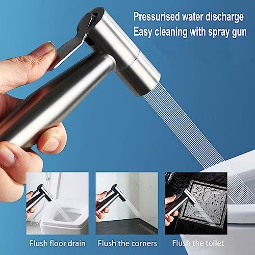 Bidet-handdoucheset, handdouche voor bidet met twee standen (straal/stroom) – voor douche, badkamer, hygiëne, toiletpapier, luierreiniging, met G