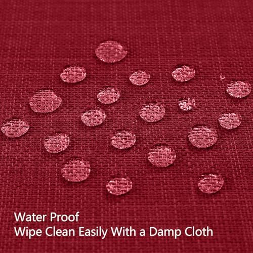 Wasbaar tafelkleed met lotuseffect, vierkant, 140 x 240 cm, waterafstotend, linnenlook, voor feestdecoratie, rood