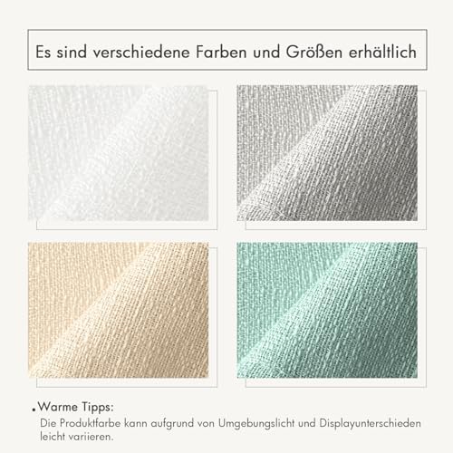 Set van 2 voile gordijnen, transparant linnen gordijn met oogjes, transparante onregelmatige structuur, gordijn met oogjes, raamgordijn, lichtdoorlatend voor de slaapkamer