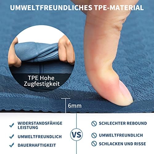 Yogamat, antislip, draagbare fitnessmat, opvouwbaar, lichtgewicht, gymnastiekmat, pilates, sport, reis-yogamat, 183 x 61 x 0,6 cm