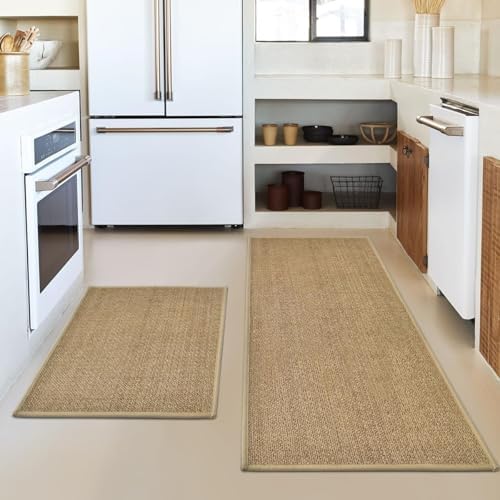 Absorberend Woonaccessoires Keukenmatten Set van 2 wasbare decoratieve matten voor binnen en buiten – 43 x 73 en 43 x 118 cm