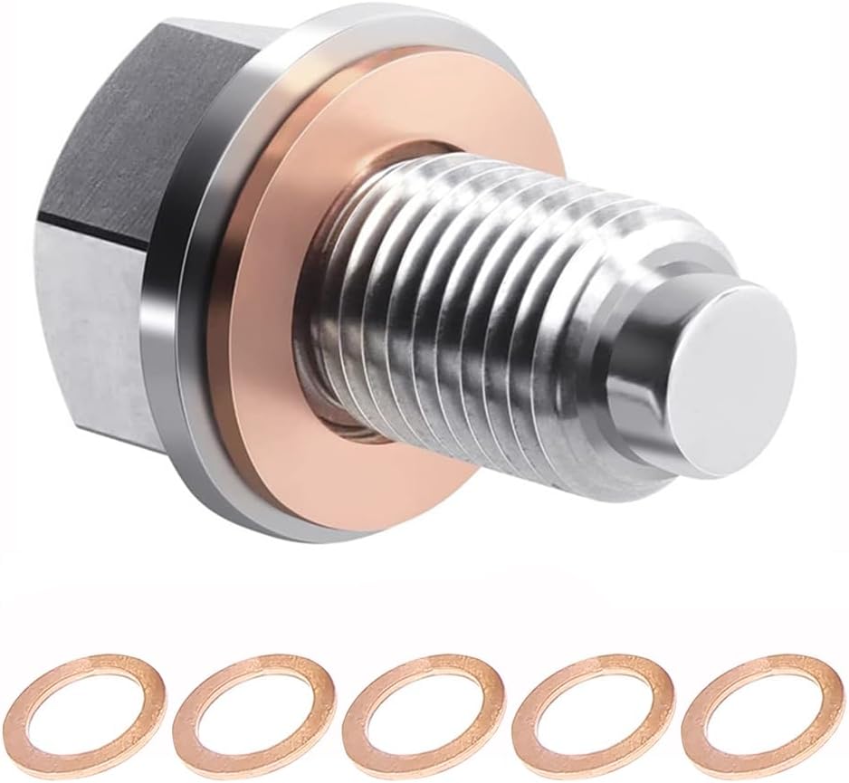 Magnetische olieaftapplug, magnetisch afgedichte oliepan-aftapmoer, magnetische oliepan met terugloop-aftapplugadapter en afdichtingen (M14 x 1,5)