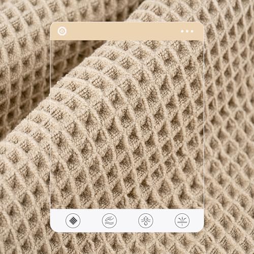 430 GSM microvezel handdoekenset – sneldrogend & pluisvrij – wafelstructuur – extra groot – 152 x 76,2 cm – 6-delig