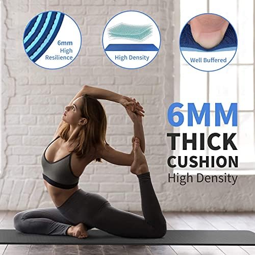 XXL-yogamat 213 x 81 cm, 6 mm dik, antislip en gewrichtsvriendelijk, extra lange TPE-fitnessmat voor lange mensen, yoga, pilates, gymnastiek, grondgymnastiek