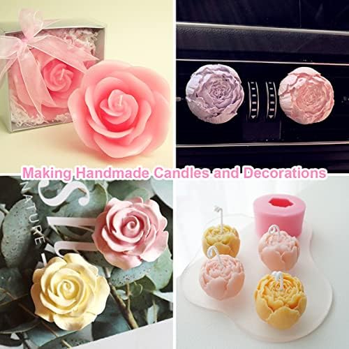 4-delige 3D-siliconen bloemenvorm, siliconen bloemenvormen voor zeep, fondant, kaarsen, snoep, chocolade, taartdecoratie