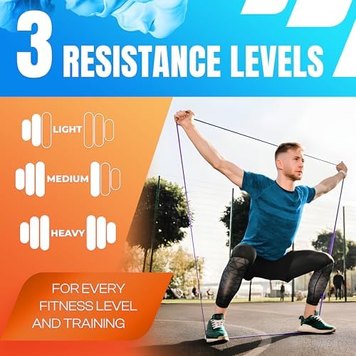 Weerstandsbandenset met 3 weerstanden, fitnessbanden van natuurlijk latex, weerstandsbanden voor spieropbouw, fitnessstudio, crossfit, thuisgebruik, inclusief draagtas