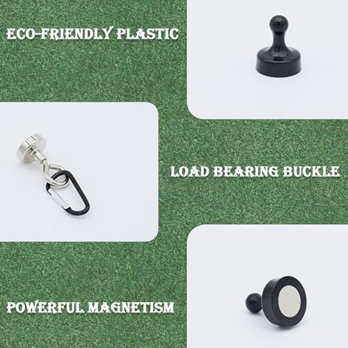 Zwarte magneethaken, set van 4, magneethouders, ronde magneethaken voor kamperen, garage, keuken, kantoor, haken, verwijderbaar, magneethaken voor kamperen