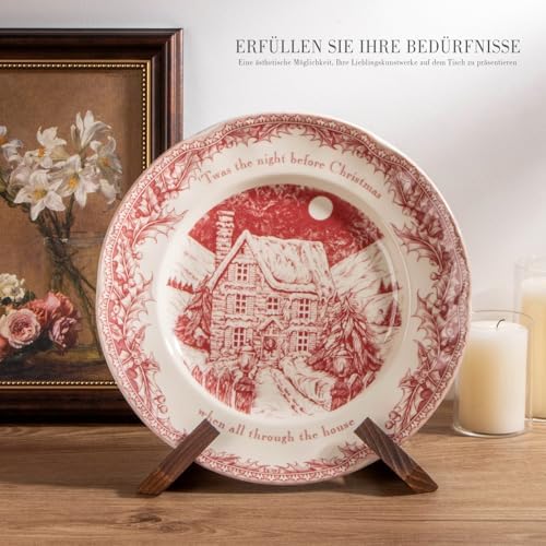 Bordhouder voor standaard – 16,6 cm bordhouder, houten bordhouder, fotolijsthouder, decoratieve tafelstandaard voor tentoonstellingen – 1-pack