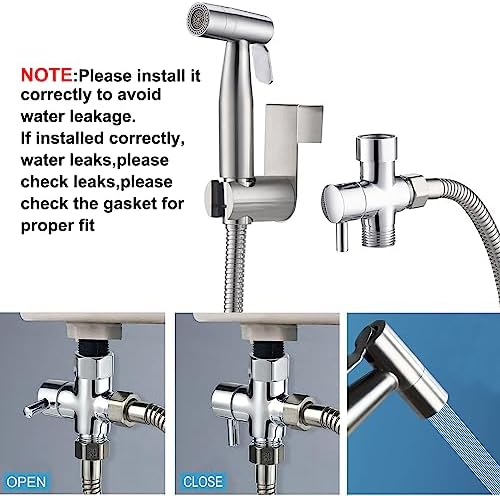 Bidet-handdoucheset, handdouche voor bidet met twee standen (straal/stroom) – voor douche, badkamer, hygiëne, toiletpapier, luierreiniging, met G
