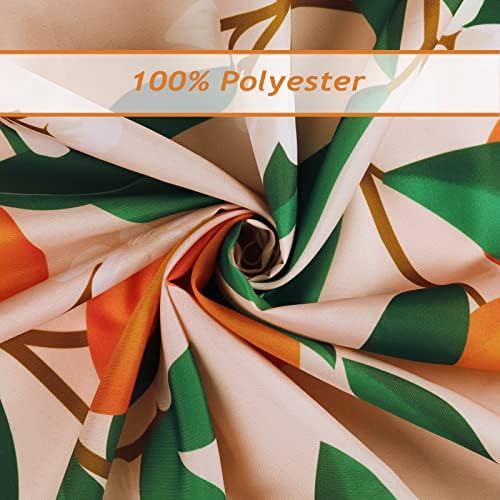 Douchegordijn, oranje, fruit, citrusvruchten, groene bladeren, 180 x 180 cm, schimmelbestendig, waterdicht, polyester, wasbaar, badgordijn voor de badkamer met 12 haken