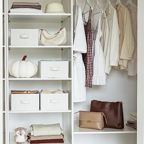 Jeans-organizer, set van 4 broekenorganizers voor in de kledingkast, witte opbergbox, kledingkast, opvouwbare kledingkast-organizer, kleding, T-shirt, trui-organizer