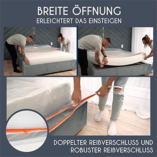 Matrashoes van kunststof 160 x 200 cm (dikte 30 cm) – Opbergtas voor matrassen – Bescherming voor uw matras tijdens opslag en transport
