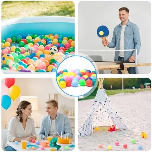 80 stuks 40 mm kleurrijke tafeltennisballen, kunststof pingpongballen, kleurrijk, ronde tafeltennisballen, speelgoed, gemengde kleuren, trainingsballen