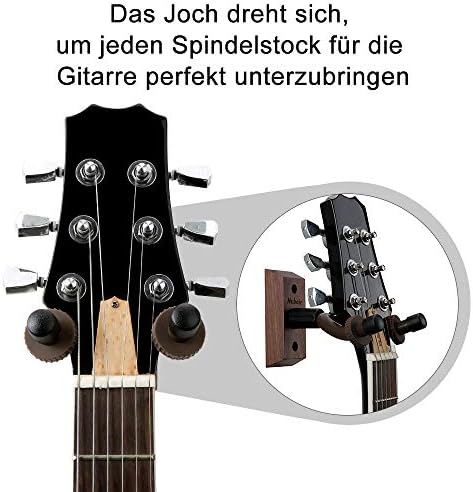 Gitaarhouders voor aan de muur, 2 stuks, houten gitaarhouders voor aan de muur, gitaarhaken van zwart walnotenhout, gitaarhangers voor klassieke gitaar, elektrische gitaar, basgitaar,