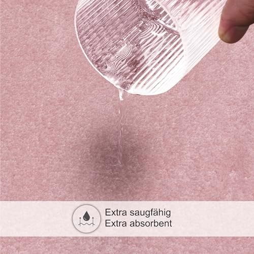 Antislip badmat, te combineren als badmatten-set, toiletmat, badkamermat, wasbare douchemat, badkamerset, roze, 70 x 120 cm