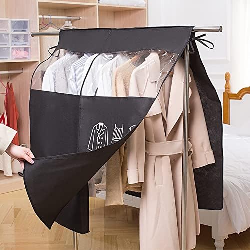 Stofbeschermende kledinghoes, ademend, 90 x 110 cm, dikke kledinghoes, lange stofbescherming, bescherming tegen vocht, kleerhanger, kleding, transparant, Wi