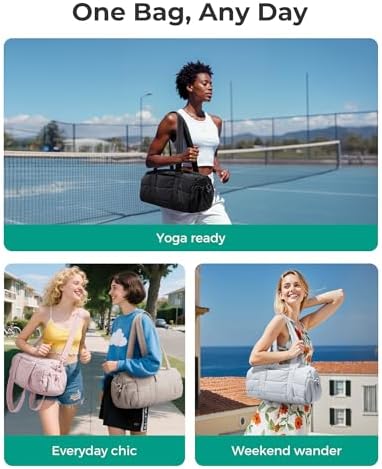Sporttas voor dames, reistas voor yogamatten met nat- en droogvak, 18 l, gewatteerde sporttas voor weekendjes weg/zwemmen, roze
