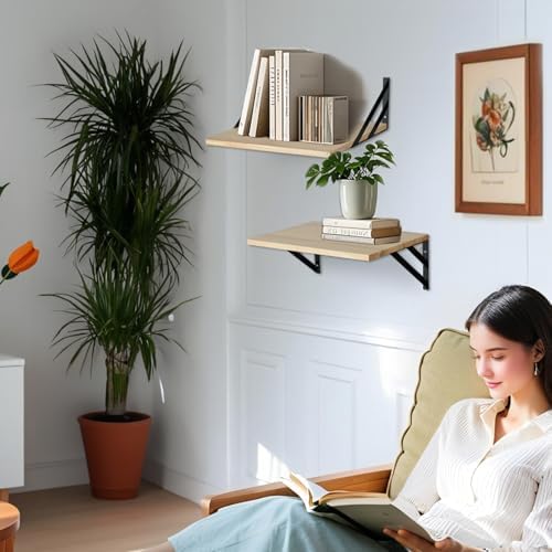 Houten wandplank, 30 cm diep: moderne 40 cm brede planken voor aan de muur, houten plank voor keuken, badkamer, woonkamer – grote zwevende plank voor router, boeken