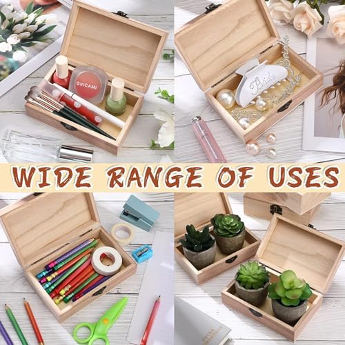 Onbehandelde houten kistjes, rustieke kleine houten kistjes met slot, DIY-opbergdoosjes, opbergdoosjes voor thuis, tafeldecoratie (20 x 1