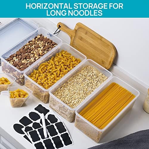 3,2 l voorraadpotten met deksel, luchtdicht, set van 4, BPA-vrije voorraaddozen, keuken, spaghettibewaring, pasta, voorraadpotten voor pasta, muesli, cornflakes