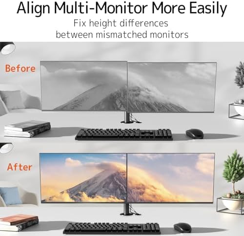 In hoogte verstelbare VESA-adapter voor 13- tot 27-inch monitoren, monitoraccessoire met 15 cm hoogteverstelling, compatibel met VESA 75 x 75/100 x 100 mm, l