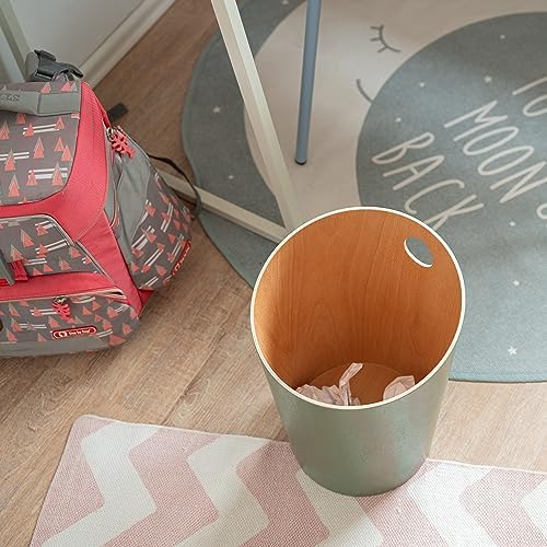 Prullenbak | Uniek design voor kantoor, slaapkamer, kinderkamer enz. | Prullenbak van echt houtfineer | Groen