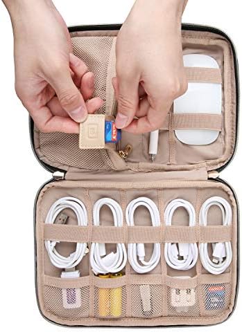 Elektronische reisorganizer voor mobiele telefoonoplaadkabels, powerbank, USB-sticks, SD-kaarten, zwart