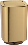Auron Gold afvalbak met scharnierend deksel 5,5 liter kunststof cosmetica-bak met afneembaar deksel