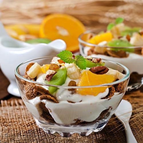 Luxe glazen dessertschaaltjes, set van 6 ijscoupes, 100% loodvrije glazen schaaltjes, dessertbekers, dessertglazen, puddingschaaltjes, glazen dipschaaltjes, S