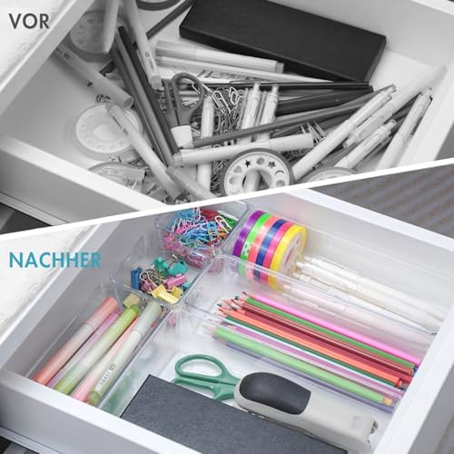 Lade-inzetstuk, lade-organizer, 31-delige kaptafel-organizer in 4 maten, lade-organizer, make-up-organizer, lade-organizersysteem voor het bureau,