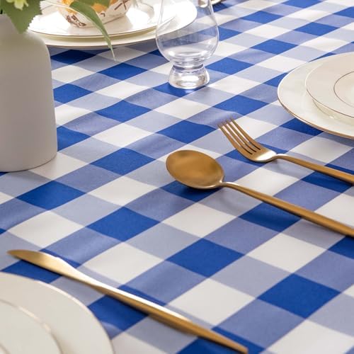 Geruite tafelkleed, weerbestendig, wasbaar, vlekbestendig, waterdicht, tuintafelkleden voor picknicks in de buitenlucht, eetkamer, feest, bruiloft