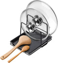 Pannendekselhouder, 2-laags pannendekselorganizer, multifunctioneel opbergrek voor deksels en lepels met opvangbak voor pannendeksels, spatels, lepels en snijplanken