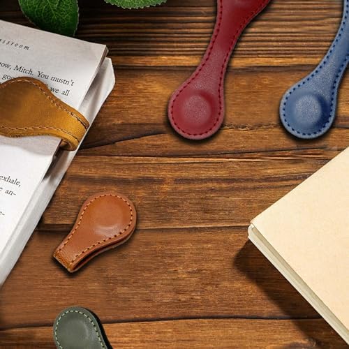 Magnetische bladwijzers – 4 stuks dubbelzijdige retro-bladwijzers van kunstleer, praktisch cadeau voor familie of vrienden