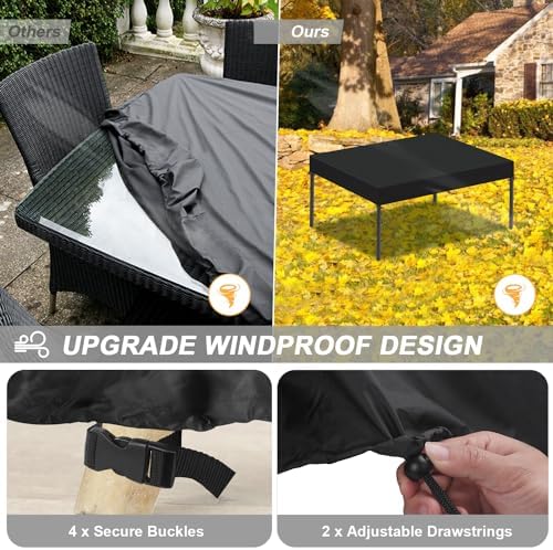 Tuintafelhoes voor tafelblad, tuinmeubelhoes, waterdichte beschermhoes voor tafelblad, zeil, tuintafelhoes, tafelkleed voor tuin