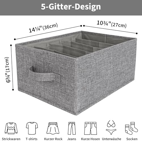 Jeans-organizer, set van 4 broeken-organizers voor de kledingkast, lichtgrijze opbergboxen, kledingkast, opvouwbare kledingkast-organizer, kleding, truien