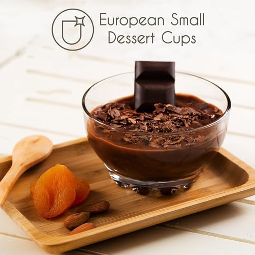Luxe glazen dessertschaaltjes, set van 6 ijscoupes, 100% loodvrije glazen schaaltjes, dessertbekers, dessertglazen, puddingschaaltjes, glazen dipschaaltjes, S