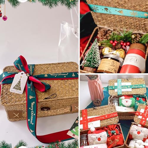 Rieten opbergmand met deksel, 3 stuks gevlochten manden van natuurlijk zeegras, multifunctionele opbergbox voor speelgoed, cosmetica,