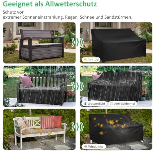 Tuinbankhoes 3-zits, beschermhoezen voor tuinmeubelen, 600D Oxford-weefsel, waterdicht, winddicht, UV-bestendig, scheurvast, beschermend