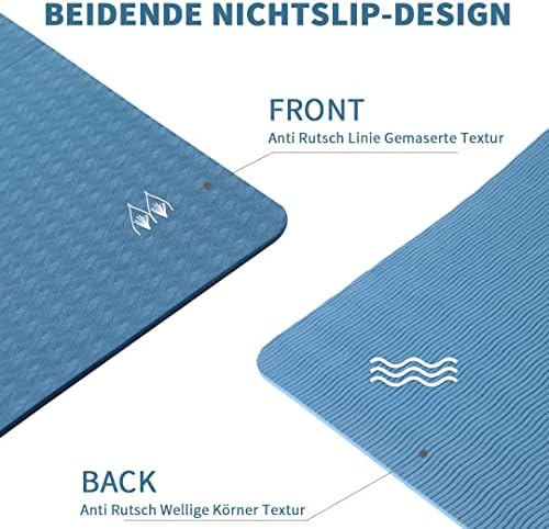 Yogamat, antislip, draagbare fitnessmat, opvouwbaar, lichtgewicht, gymnastiekmat, pilates, sport, reis-yogamat, 183 x 61 x 0,6 cm