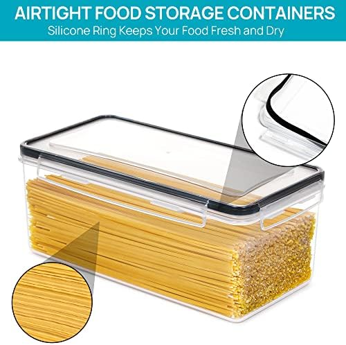 3,2 l voorraadpotten met deksel, luchtdicht, set van 4, BPA-vrije voorraaddozen, keuken, spaghettibewaring, pasta, voorraadpotten voor pasta, muesli, cornflakes