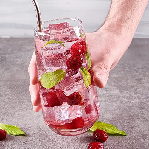 Set van 6 drinkglazen, 480 ml, 100% loodvrije longdrinkglazen, waterglazen, sapglazen, cocktailglazen, drinkglas, ijscafé-glas