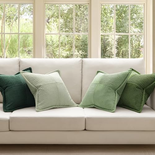 Set van 4 kerstkussenhoezen van corduroy, zachte decoratieve moderne hoezen voor bankkussens, sierkussens, voor in de woonkamer