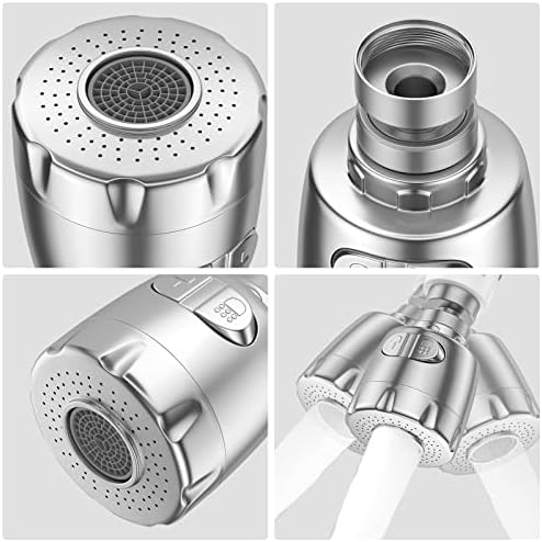 Kraanbeluchter, 360 graden draaibare zwenkkop, waterbesparende zeefbeluchter, kraanopzetstuk, mengmondstuk met dubbele functie, geschikt voor de keuken, 22 mm