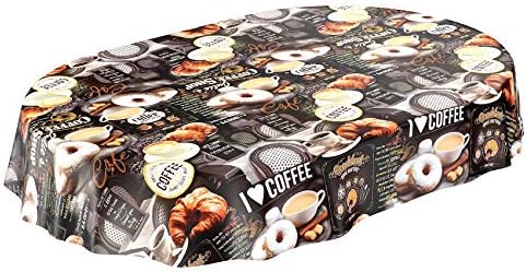 Koffie-bonbon-donuts-tafelkleed van tafelzeil donkergrijs 100x140cm