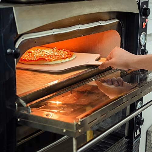 Houten pizzaschep, 42 x 30 cm, pizzaschep, tarte flambée-plank, pizzaplank voor zelfgemaakte pizza en brood (set van 3)