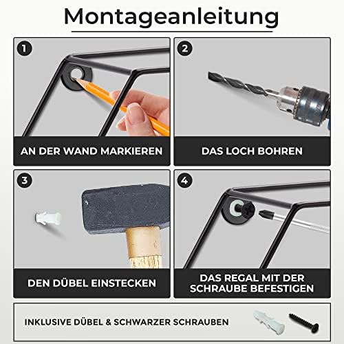 Set van 3 zeshoekige wandplanken, zwarte metalen zwevende planken met houten legplank, moderne honingraatplank voor woonkamer, slaapkamer, keuken & kantoor, stevig staal