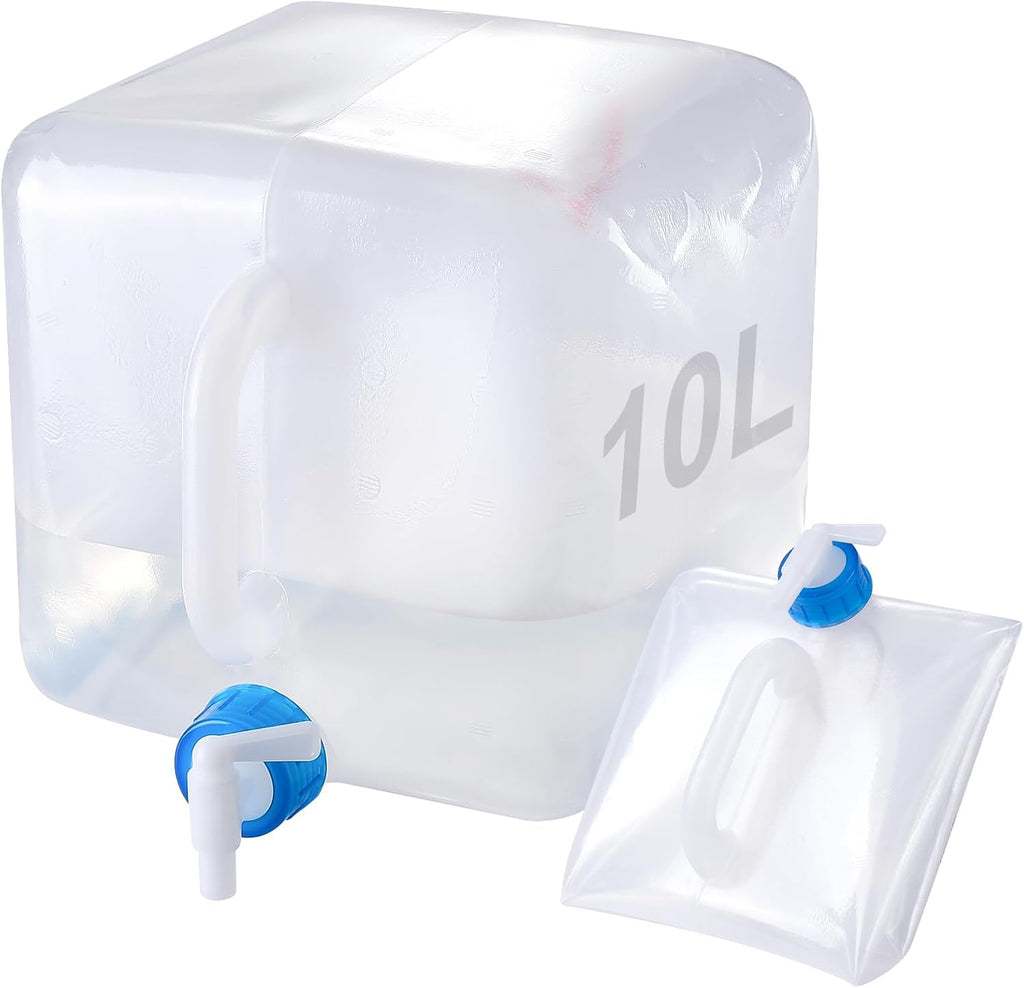 Waterkan, opvouwbaar, 10 l/20 l, waterkan met kraan, waterkan, kamperen, opvouwbare kan, voedselveilig, incl. uitloop