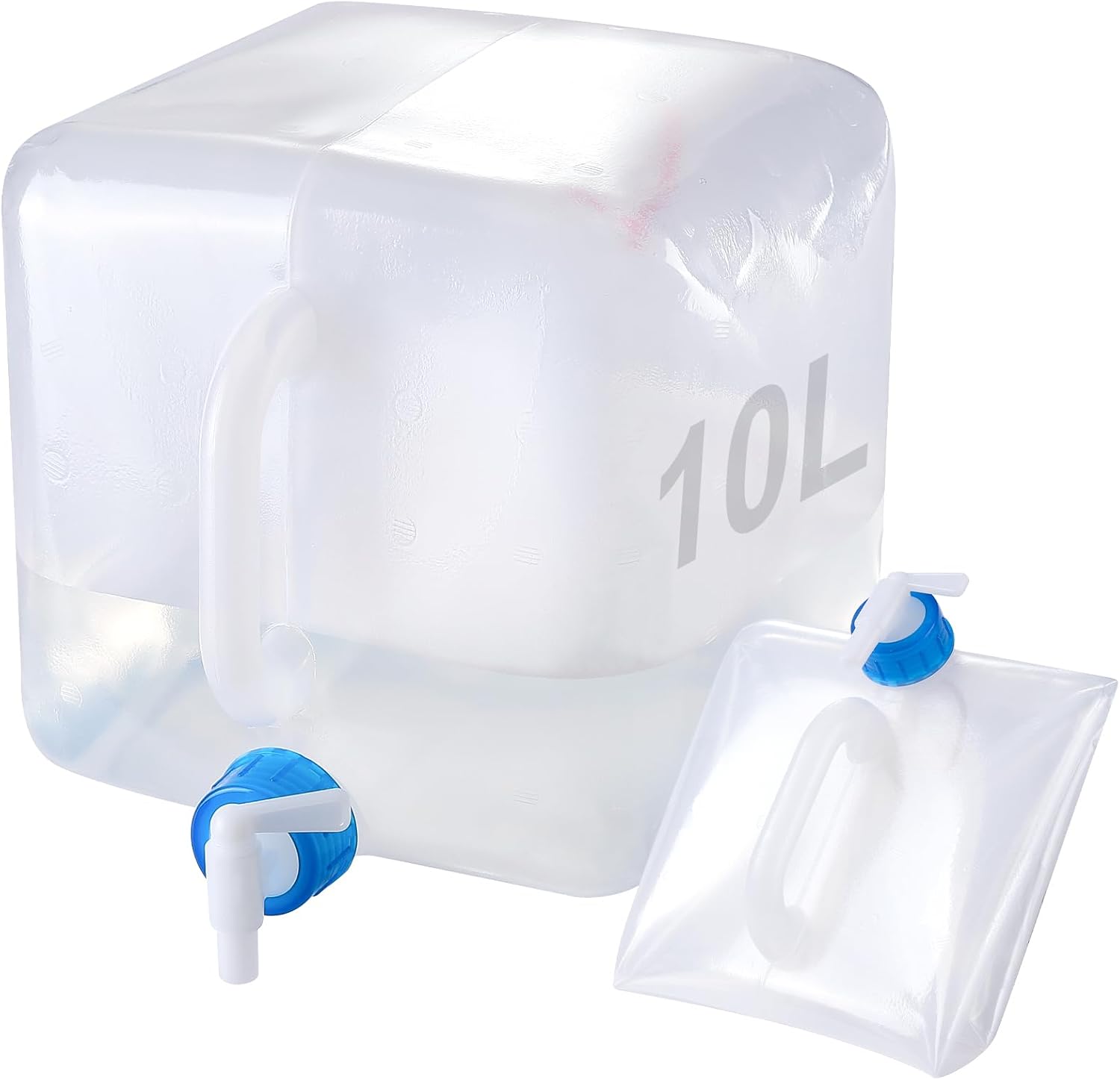 Waterkan, opvouwbaar, 10 l/20 l, waterkan met kraan, waterkan, kamperen, opvouwbare kan, voedselveilig, incl. uitloop