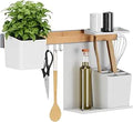 Tesa keukenorganizer combiset M – zelfklevende keukenrail met kruidenpot, 2 legplanken, houder voor keukengerei, haakrail incl. 3 haken – montage